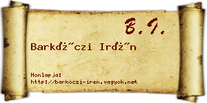 Barkóczi Irén névjegykártya