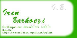 iren barkoczi business card